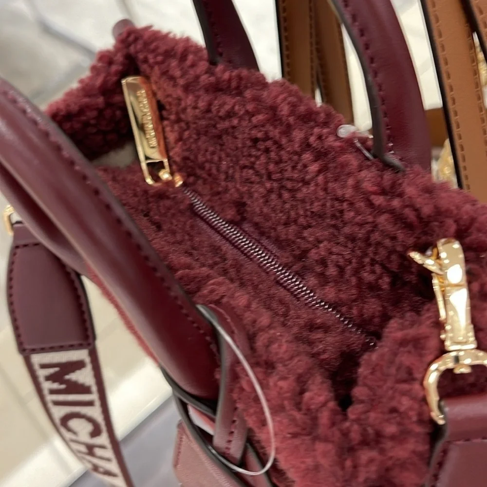 Michael Kors Mirella Extra-Small Sherpa XS SHOPPER XBODY SHEARLING Crossbody